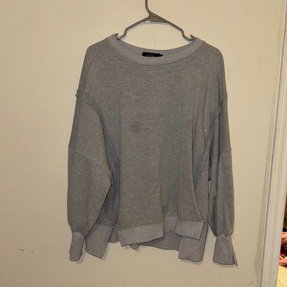 Gray Oversized Long Sleeve Sweatshirt